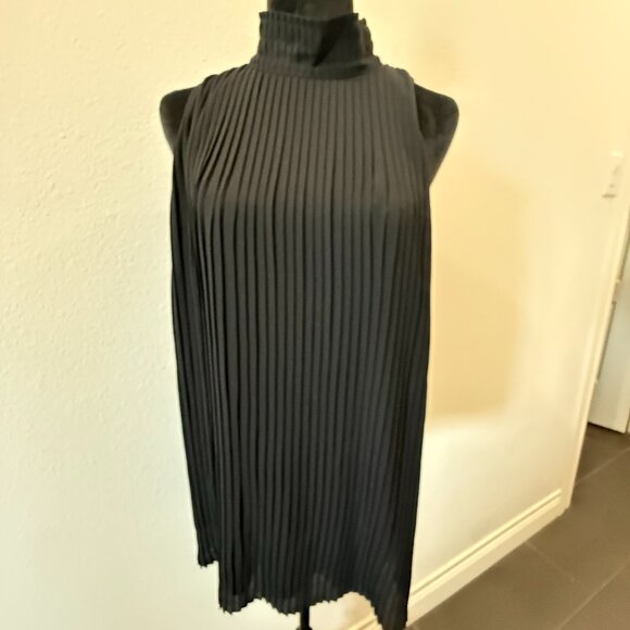 Worthington Women's Pleated Sleeveless Top in Black and Pink Sz XL - Picture 1 of 11